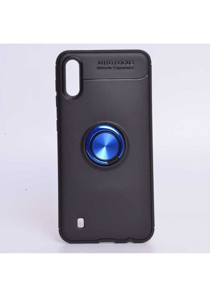 Samsung Galaxy M10 Uyumlu Kılıf Ravel Silikon Kapak, Siyah-Mavi