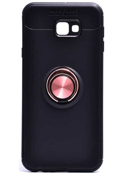 Samsung Galaxy J4 Plus Uyumlu Kılıf Ravel Silikon Kapak, Siyah-Rose Gold