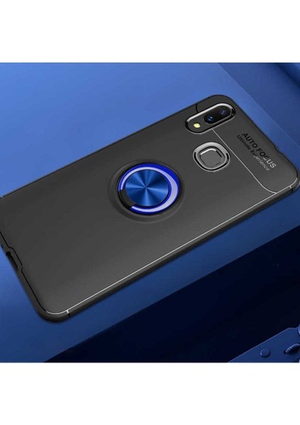 Samsung Galaxy M20 Uyumlu Kılıf Ravel Silikon Kapak, Siyah-Mavi