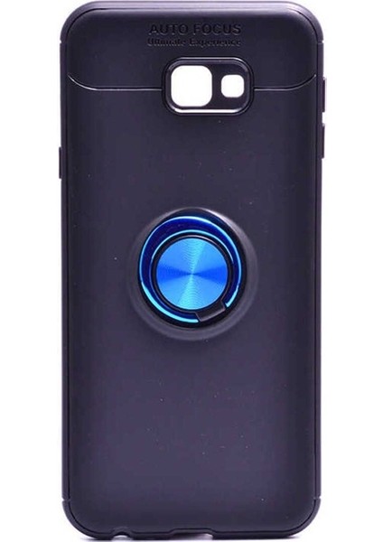 Samsung Galaxy J4 Plus Uyumlu Kılıf Ravel Silikon Kapak, Siyah-Mavi