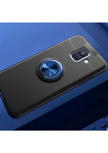 Samsung Galaxy J6 Uyumlu Kılıf Ravel Silikon Kapak, Siyah-Mavi