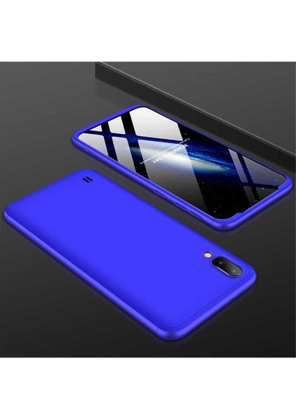 Samsung Galaxy M10 Uyumlu Kılıf Ays Kapak, Mavi