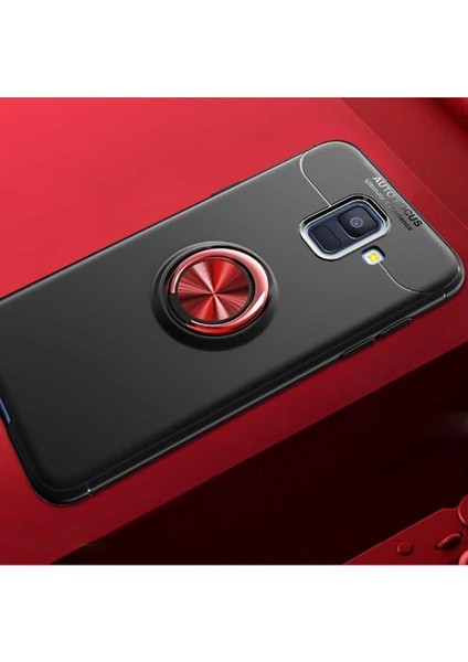 Samsung Galaxy J6 Uyumlu Kılıf Ravel Silikon Kapak, Siyah-Kırmızı