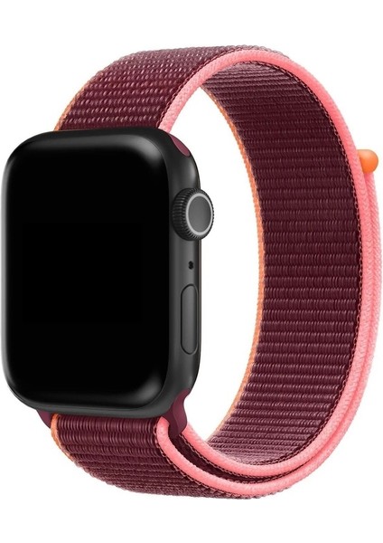 Apple Watch 3/4/5/6/7/8/9/se Ultra Uyumlu Kordon Hasır Örgü Spor Loop Kayış, Mor - Turu