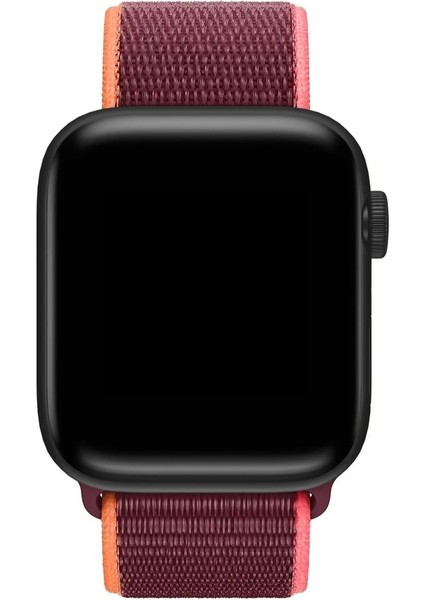 Apple Watch 3/4/5/6/7/8/9/se Ultra Uyumlu Kordon Hasır Örgü Spor Loop Kayış, Mor - Turu