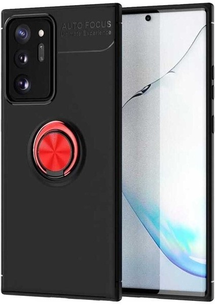 Samsung Galaxy Note 20 Ultra Uyumlu Kılıf Ravel Silikon Kapak, Siyah-Kırmızı