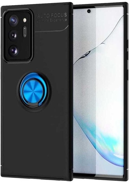 Samsung Galaxy Note 20 Ultra Uyumlu Kılıf Ravel Silikon Kapak, Siyah-Mavi