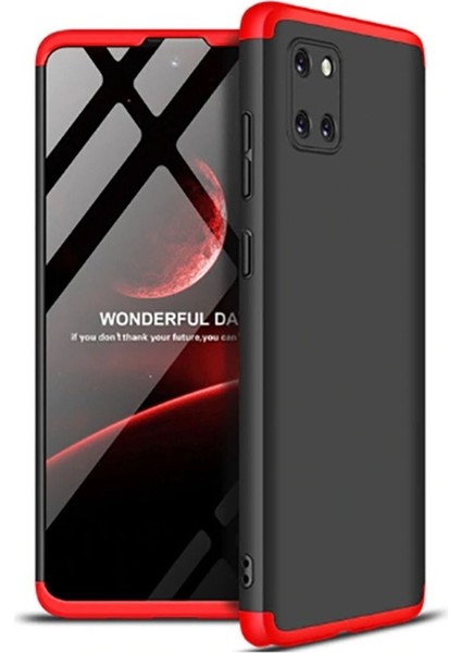 Samsung Galaxy A81 (Note 10 Lite) Uyumlu Kılıf Ays Kapak, Siyah-Kırmızı