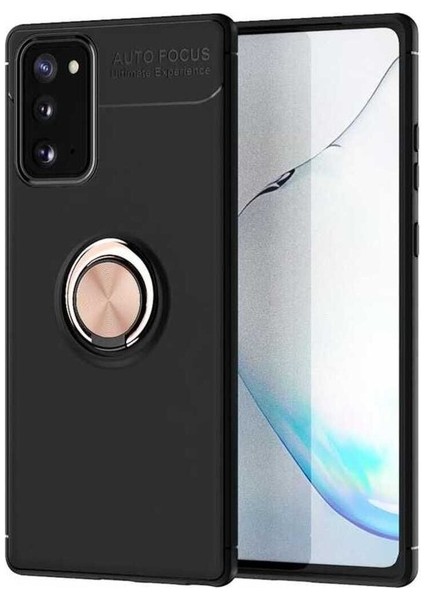 Samsung Galaxy Note 20 Uyumlu Kılıf Ravel Silikon Kapak, Siyah-Rose Gold