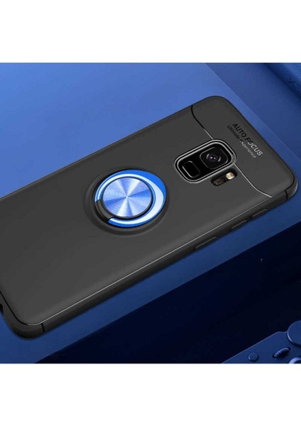 Samsung Galaxy S9 Uyumlu Kılıf Ravel Silikon Kapak, Siyah-Mavi