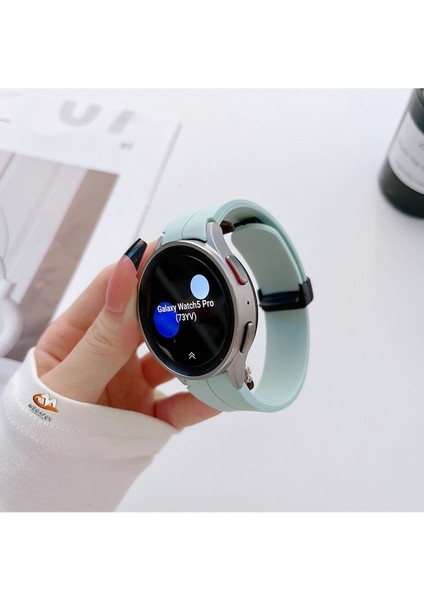 Samsung Galaxy Watch 3 Uyumlu Kordon Silikon Magnetik Tokalı Spor Kayış , Açık Yeşil fırsatları