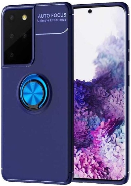 Samsung Galaxy S21 Ultra Uyumlu Kılıf Ravel Silikon Kapak, Mavi