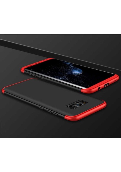 Samsung Galaxy S8 Plus Uyumlu Kılıf Ays Kapak, Siyah-Kırmızı