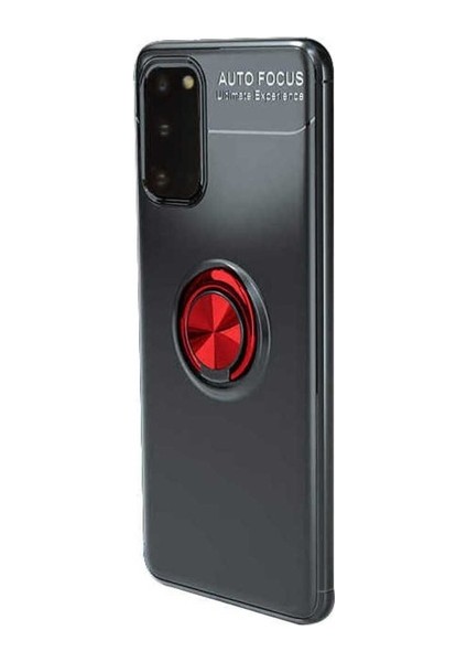 Samsung Galaxy S20 Uyumlu Kılıf Ravel Silikon Kapak, Siyah-Kırmızı