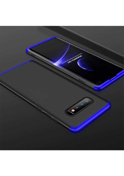 Samsung Galaxy S10 Plus Uyumlu Kılıf Ays Kapak, Siyah-Mavi