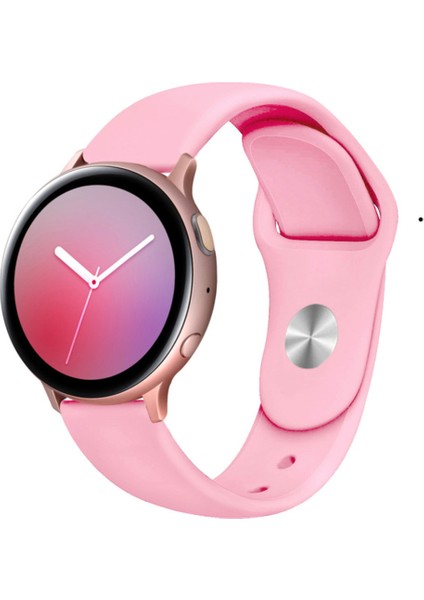 Samsung Galaxy Watch 3 Uyumlu Kordon Silikon Yumuşak Esnek A+ Kalite Spor Kayış, Pembe