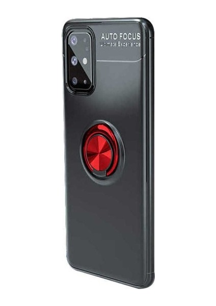 Samsung Galaxy S20 Plus Uyumlu Kılıf Ravel Silikon Kapak, Siyah-Kırmızı