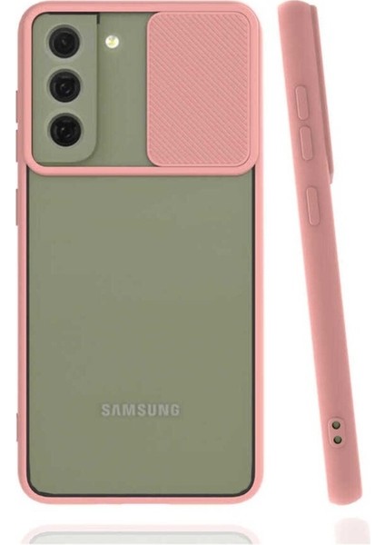 Samsung Galaxy S21 Fe Uyumlu Kılıf Lensi Kapak, Pembe Açık