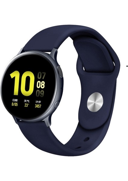 Samsung Galaxy Watch 3 Uyumlu Kordon Silikon Yumuşak Esnek A+ Kalite Spor Kayış, Lacivert