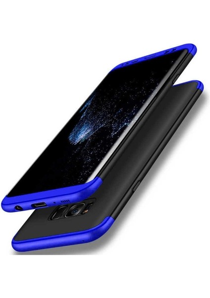 Samsung Galaxy S8 Uyumlu Kılıf Ays Kapak, Siyah-Mavi