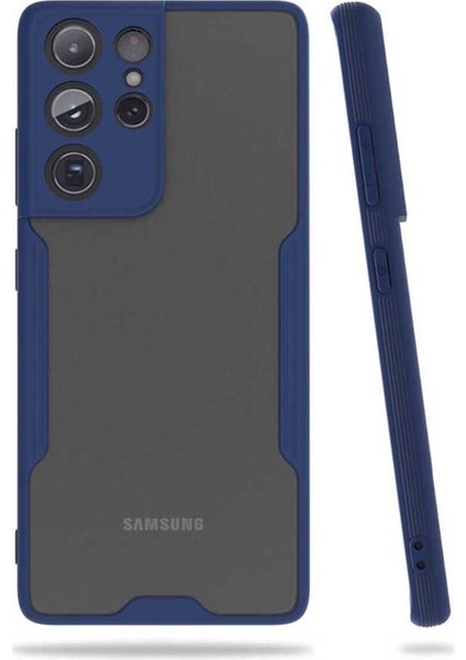Samsung Galaxy S21 Ultra Uyumlu Kılıf Parfe Kapak, Lacivert
