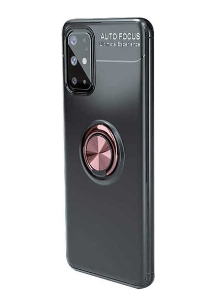 Samsung Galaxy S20 Plus Uyumlu Kılıf Ravel Silikon Kapak, Siyah-Rose Gold