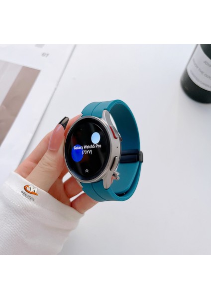 Samsung Galaxy Watch Uyumlu Kordon Silikon Magnetik Mıknatıslı Toka Spor Kayış , Turkuaz modelleri