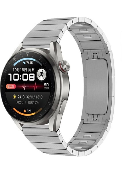 Samsung Galaxy Watch Uyumlu Kordon Paslanmaz Çelik Klipsli Kayış, Gümüş