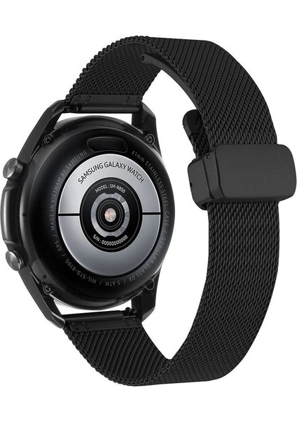 Samsung Galaxy Watch Gear S3 / Gear S4 Uyumlu Kordon Paslanmaz Hasır Metal Toka Kayış, Siyah fiyatları