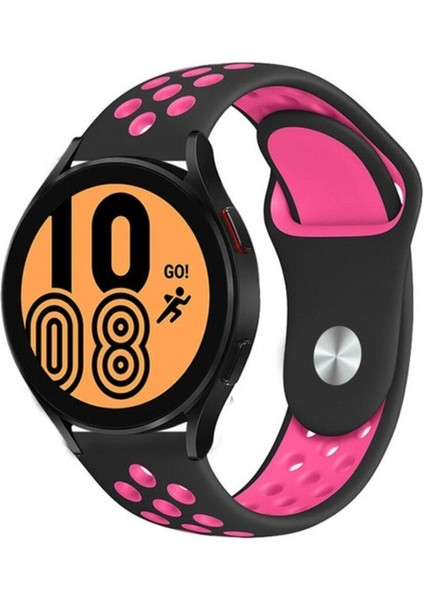 Huawei Gt2 / Gt2 Pro Uyumlu Kordon Silikon Nike Delikli Spor Kayış, Siyah-Rose Gol