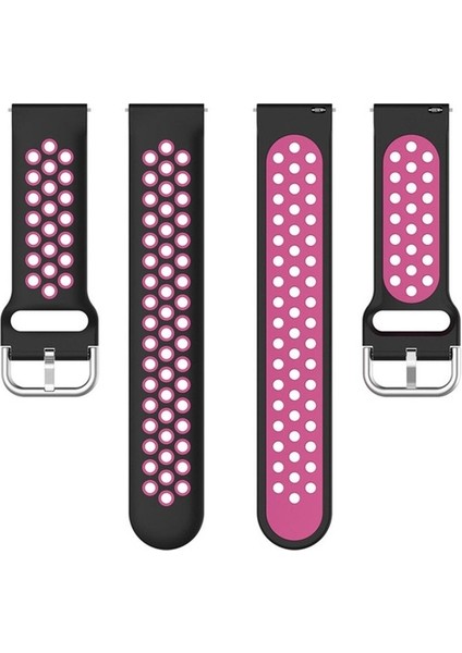 Samsung Galaxy Watch Gear S3/ Gear S4 Uyumlu Kordon Silikon Nike Delikli Tokalı Kayış, Siyah - indirimleri