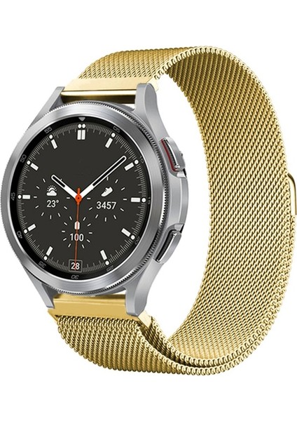 Samsung Galaxy Watch Gear S3/ Gear S4 Uyumlu Kordon Hasır Metal Örgü Mıknatıslı Kayış, Gold fiyatları