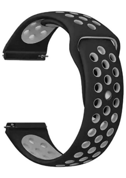 Huawei Gt2 / Gt2 Pro Uyumlu Kordon Silikon Nike Delikli Spor Kayış, Siyah-Gri modelleri