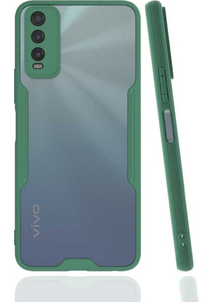 Vivo Y11S Uyumlu Kılıf Parfe Kapak, Koyu Yeşil