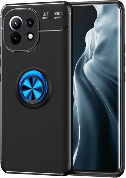 Xiaomi Mi 11 Uyumlu Kılıf Ravel Silikon Kapak, Siyah-Mavi
