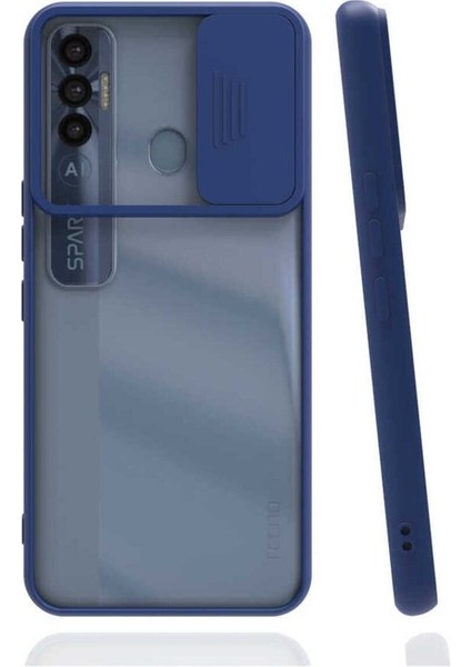 Tecno Spark 7 Pro Uyumlu Kılıf Lensi Kapak, Lacivert