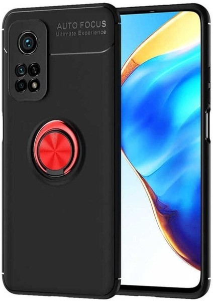 Xiaomi Mi 10T Pro 5g Uyumlu Kılıf Ravel Silikon Kapak, Siyah-Kırmızı