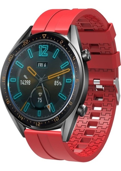 Samsung Galaxy Watch Gear S3/ Gear S4 Uyumlu Kordon Silikon Spor Suya Dayanıklı Kayış, Kırmızı fiyatları