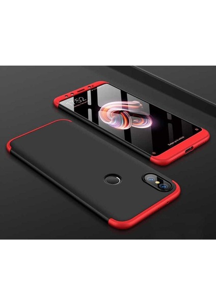 Xiaomi Mi 6x Uyumlu Kılıf Ays Kapak, Siyah-Kırmızı