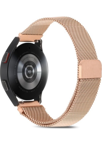 Samsung Galaxy Watch Gear S3/ Gear S4 Uyumlu Kordon Hasır Metal Örgü Mıknatıslı Kayış, Rose Gol modelleri