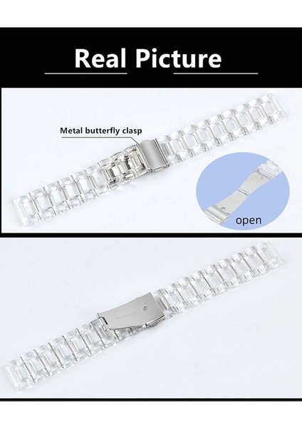 Huawei Gt2 / Gt2 Pro Uyumlu Kordon Silikon Transparan Şeffaf Spor Kayış, Mavi modelleri