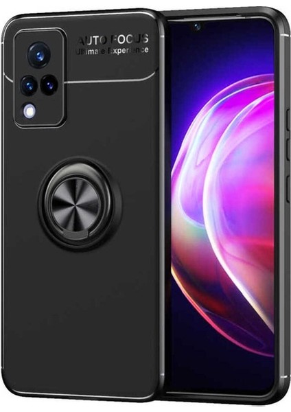 Vivo V21 Uyumlu Kılıf Ravel Silikon Kapak, Siyah