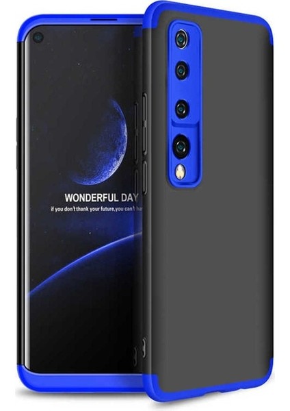 Xiaomi Mi 10 Uyumlu Kılıf Ays Kapak, Siyah-Mavi