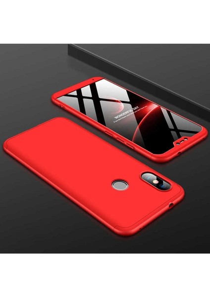 Xiaomi Mi A2 Lite Uyumlu Kılıf Ays Kapak, Kırmızı