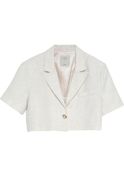 Keten Crop Blazer Ceket Kemik fiyatları