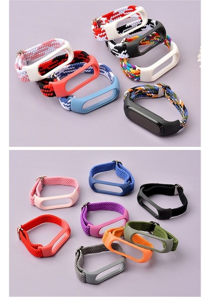 Xiaomi Mi Band 5 / Band 6 Uyumlu Kordon Hasır Örgü Renkli Göz Alıcı Esnek Yumuşak Bileklik, Fenjianbai fırsatları