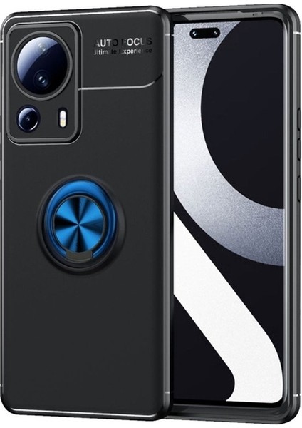 Xiaomi Mi 13 Lite Uyumlu Kılıf Ravel Silikon Kapak, Siyah-Mavi