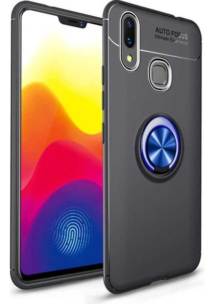 Xiaomi Mi Max 3 Uyumlu Kılıf Ravel Silikon Kapak, Siyah-Mavi