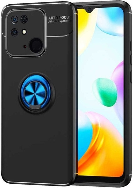 Xiaomi Poco C40 Uyumlu Kılıf Ravel Silikon Kapak, Siyah-Mavi