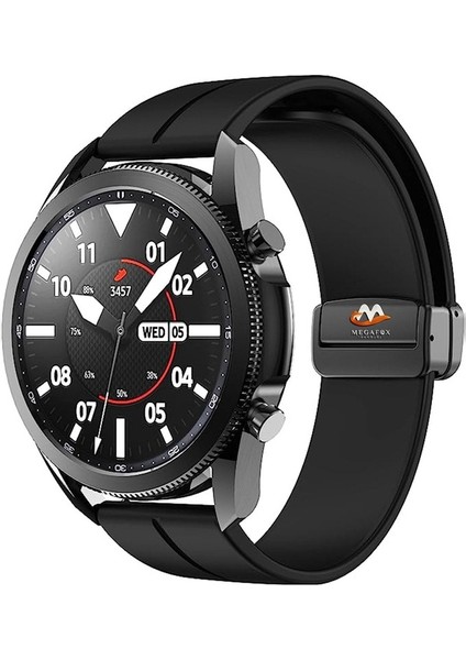 Xiaomi Mi Watch / Mi Watch Color Uyumlu Kordon Silikon Magnetik Tokalı Spor Kayış, Siyah